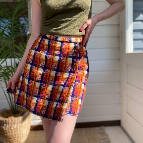 Vintage Dresses & Skirts - Vintage 1960s/1970s Plaid Skort